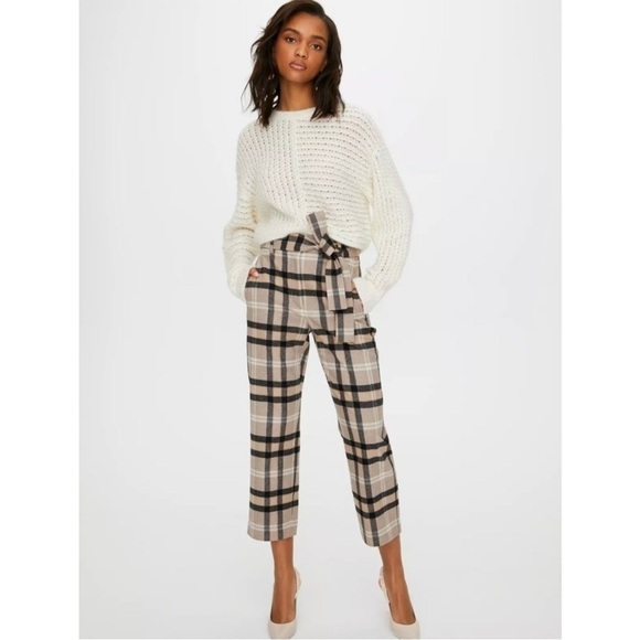 Aritzia Pants - Aritzia Wilfred Like New New Tie Front Pant Wool Cashmere Plaid Trouser